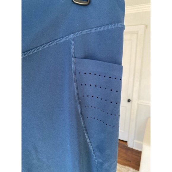 Laser Cut Pocket Blue Athleisurecore Leggings Coastal Gym Baddie Stretchy - Picture 5 of 10